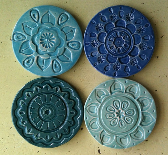 handmade ceramic coaster set