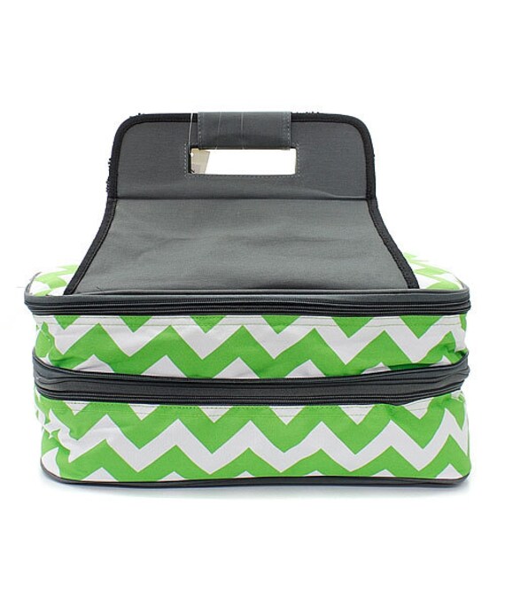 Personalized Casserole Carrier Double Insulated Chevron Print