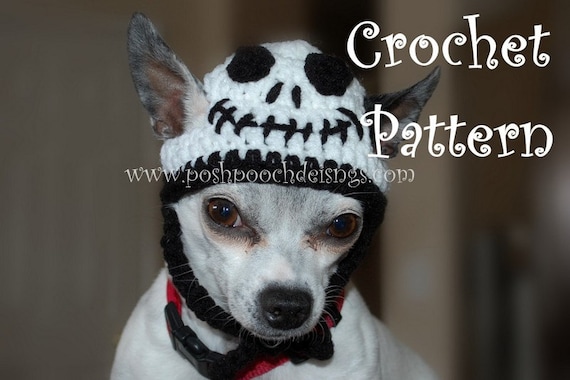Instant Download Crochet Pattern - Skeleton Dog hat - Dog beanie 2 -15 lbs
