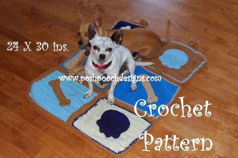 Instant Download Crochet Pattern Dog Blanket Dog Bone