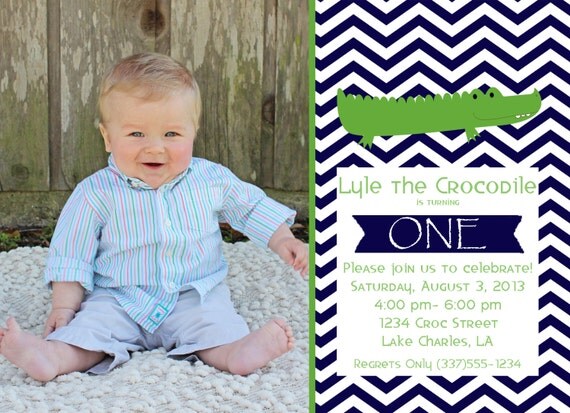 Crocodile Birthday Party Printable Invitation Il_570xn