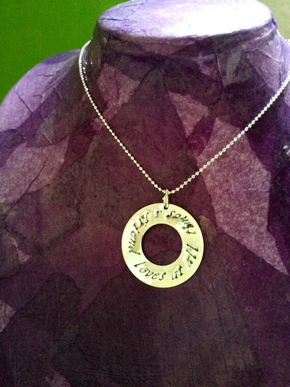 Items similar to Friendship Necklace Handstamped Silver on Etsy