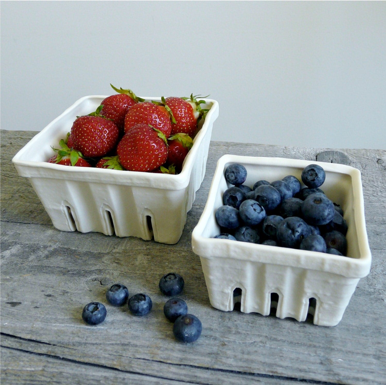 Porcelain Berry Basket Ceramic Fruit Colander choose Large