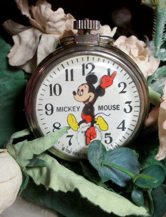Vintage Mickey Mouse pocket watch by Bradley Walt disney
