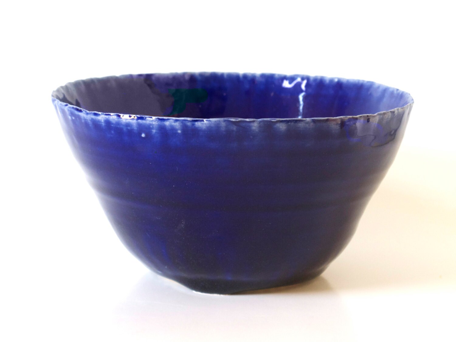 Cobalt Blue Porcelain Soup/Cereal Bowl B10 by FisheyeBrooklyn