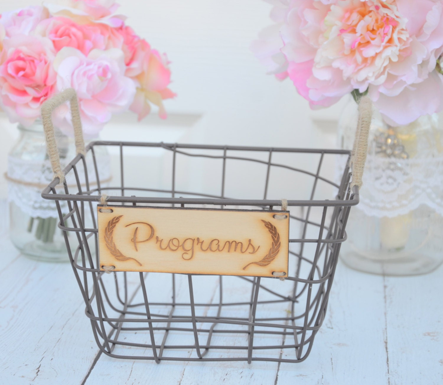 Wedding programs basket advice basket card by BellaBrideCreations