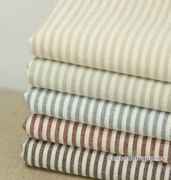 Yarn-dyed Plain Cotton Linen Fabric for craft 4mm Stripe