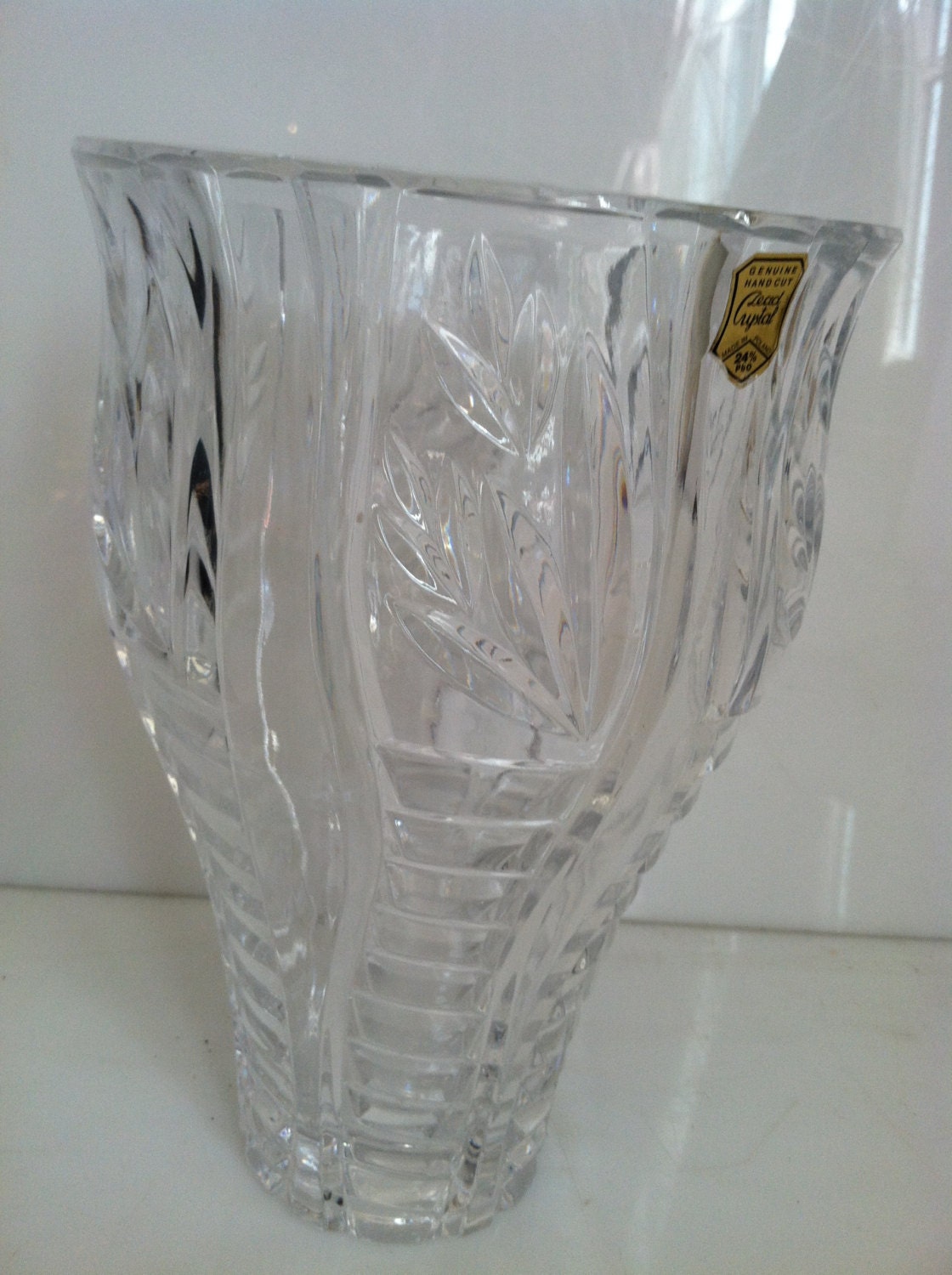 Crystalcase made in Poland vase VINTAGE LEAD crystal vase