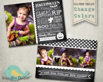 Halloween Card PHOTOSHOP TEMPLATE - Vintage Halloween Boutique 12