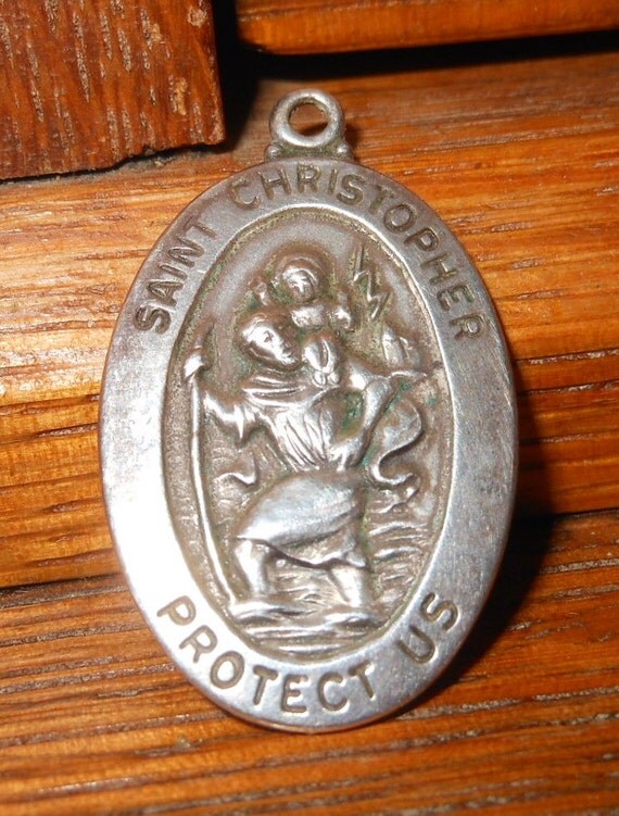 Chapel Sterling Saint Christopher Oval Pendant