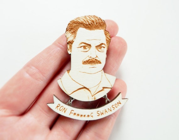 Parks & Recreation Brooch - 'Ron Swanson'