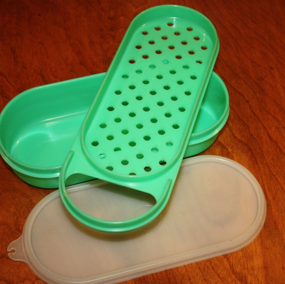 Vintage Green Tupperware Grater Cheese Storage Bowl