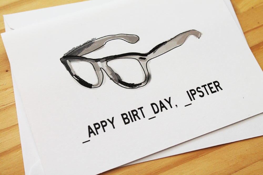 Happy Birthday Hipster Cool Birthday / Funny by sillyreggie