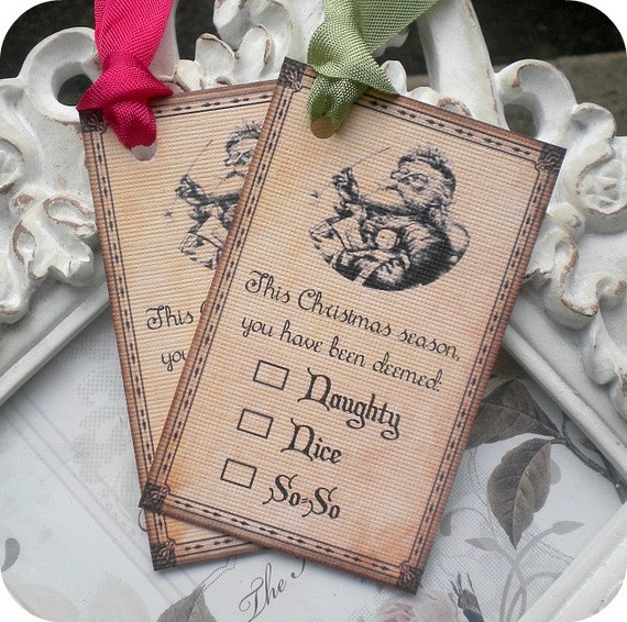 Naughty or Nice Christmas Gift Tags 6 Christmas Favor