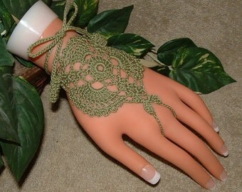 Crochet Lace FILAGREE Bracelet Rings, Barefoot Sandals, Ring Bracelet, Hand Jewelry, Slave Bracelet, Crochet Bracelet, Punk, Finger Chains