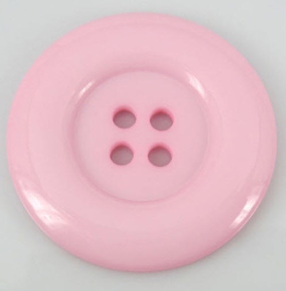 4 Extra Large Shiny Light Pink Sewing Buttons by