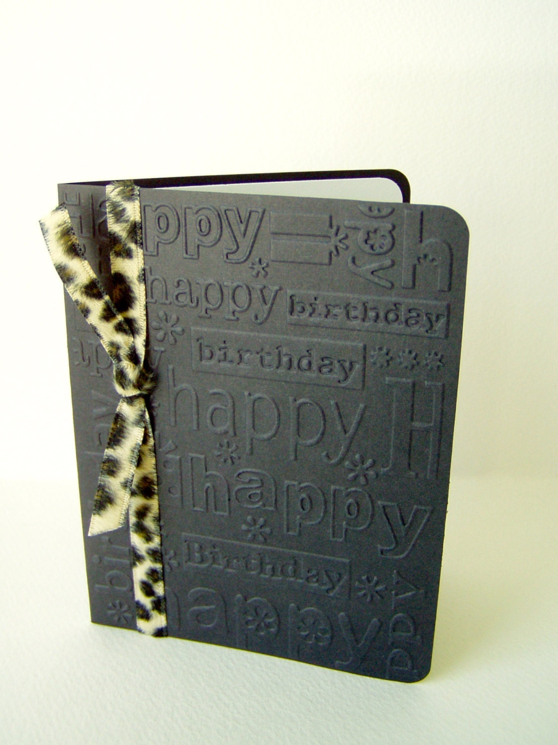 handmade birthday card black birthday card animal print