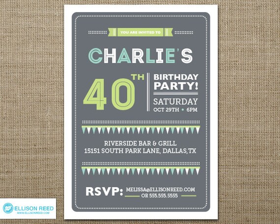 40th Birthday Invitation - 50th Birthday Invitation - 30th Birthday Invitation - Over the hill - Adult Birthday - Birthday Printable Il_570xn