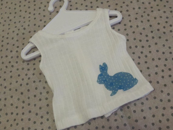 White Tank Top with Blue Bunny - American Girl Clothing