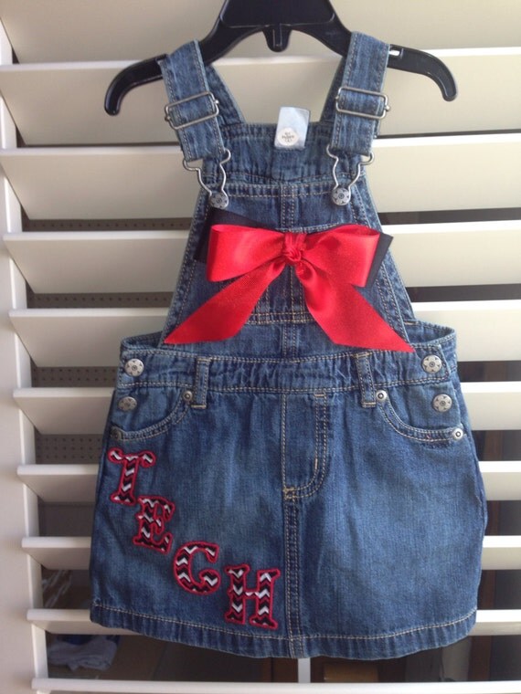 Items similar to TECH Denim Overall Jumper Dress Infant Toddler on Etsy