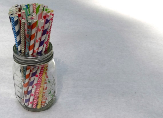 Paper Straw, 100 Pack, Pick Your Color/s Il_570xn