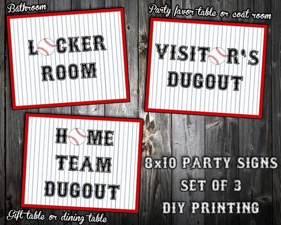 INSTANT DOWNLOAD - Baseball Themed Birthday Party Signs - Black or Blue ...
