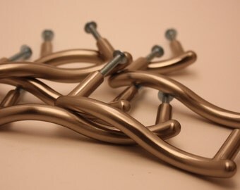 Upcycled Drawer Pulls-Taken From an Old Piece Of Furniture-Drawer Pulls Are Like New-Set of 6, Satin Nickel Finish-Hardware Included