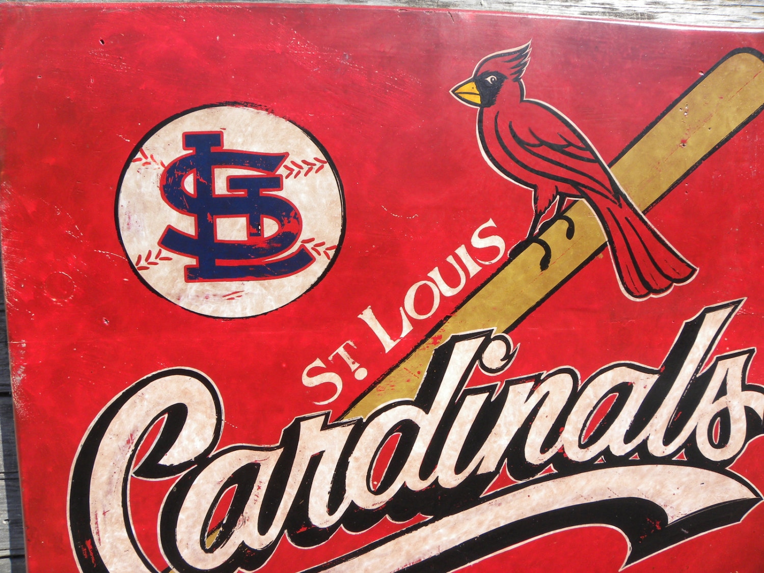 St. Louis Cardinals baseball Sign wooden original hand
