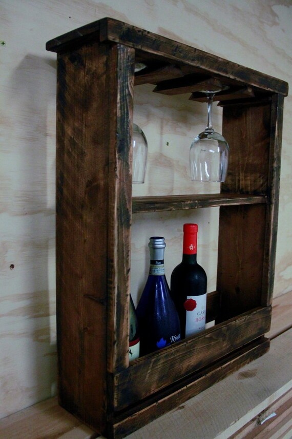 Items similar to Primitive Wine Rack, Rustic Wine Rack 