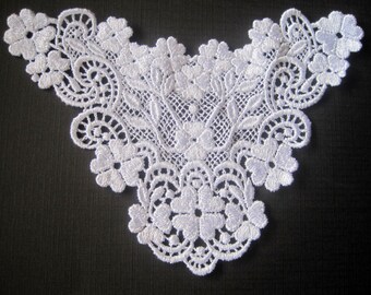 Victorian Venice Lace Applique, White, 6 1/2 x 4 1/2 inch, x 1, For Bridal, Apparel, Accessories, Decor, Romantic & Victorian Crafts