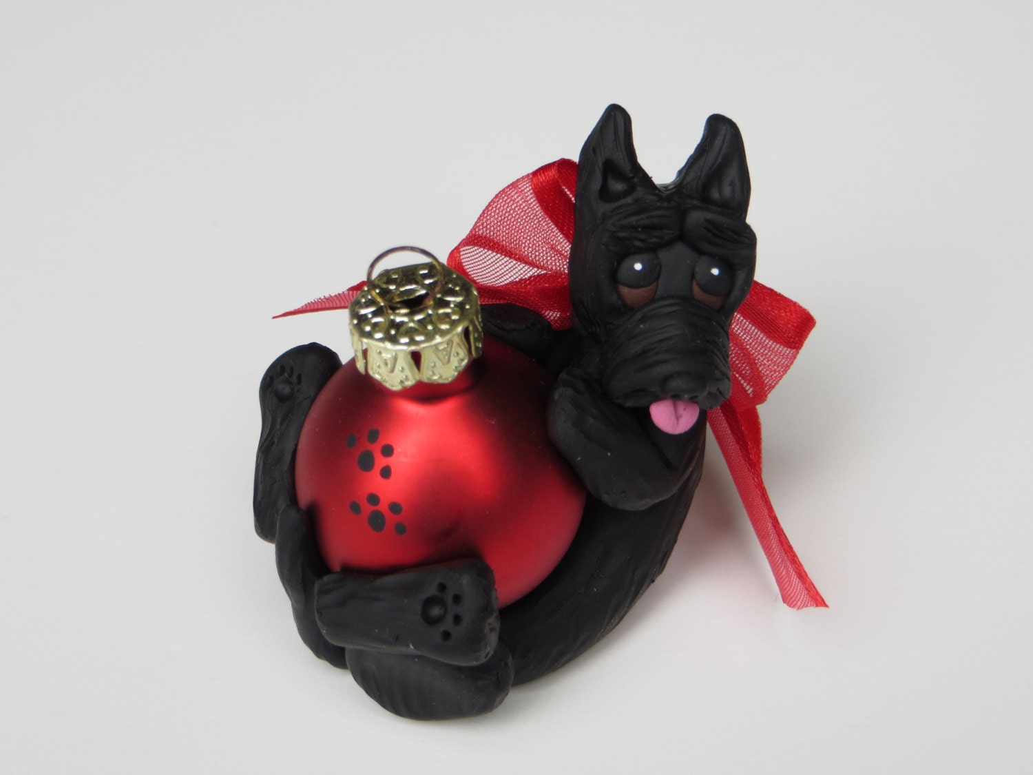 Scottish Terrier Scottie Dog Christmas Ornament by HeartOfClayGirl