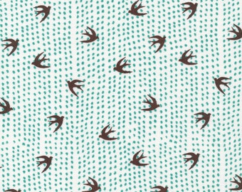 Sale - UP UP & AWAY by Skinny laMinx for Cloud 9 Fabrics - Up In the Air (Blue Moon)- 1 Yard - Organic Quilting Weight Cotton Fabric
