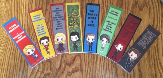 Avengers Bookmarks Thor Loki Ironman Captain by IcyPanther