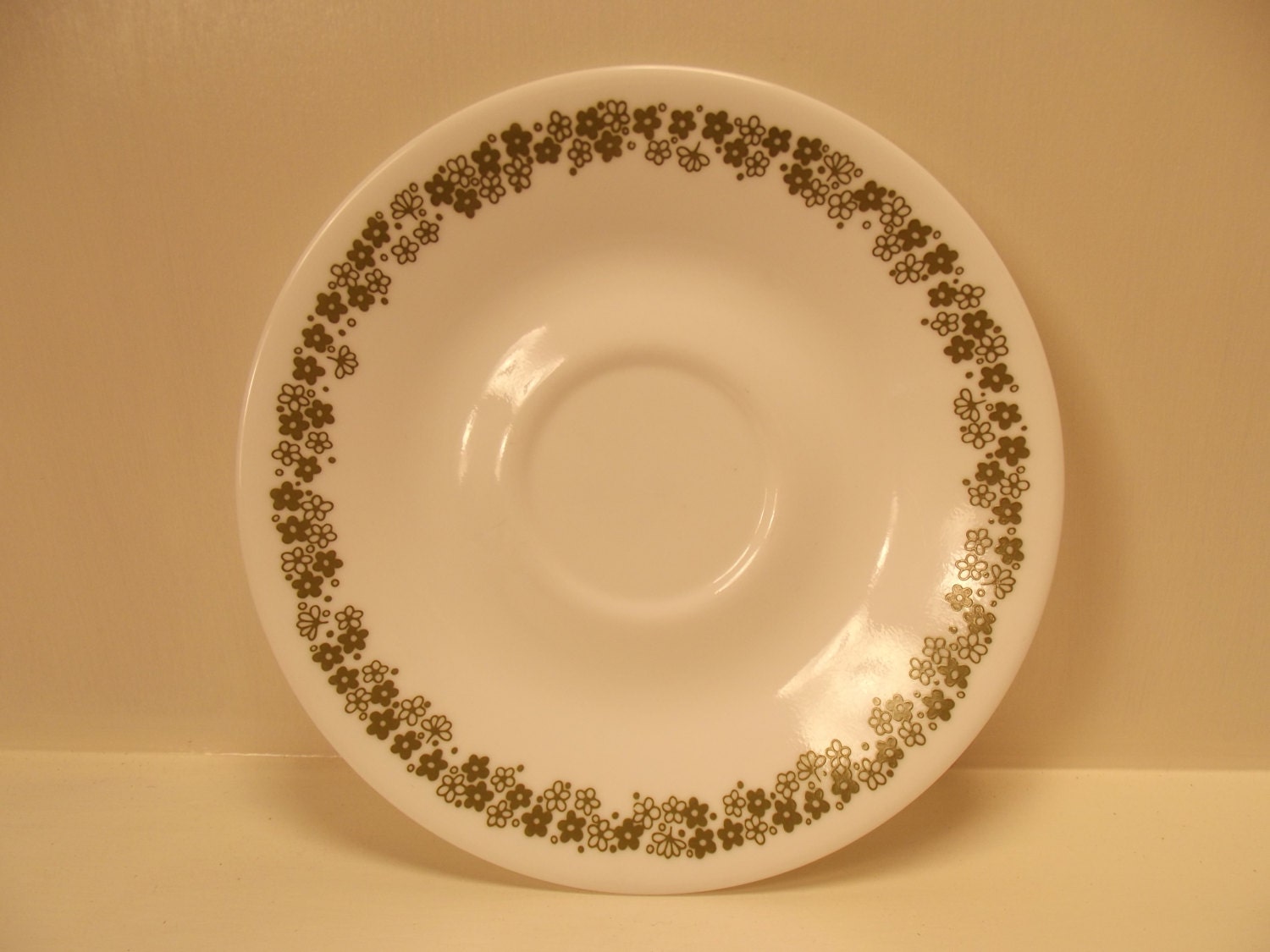 Green Crazy Daisy Corelle Vintage Saucer Haute Juice