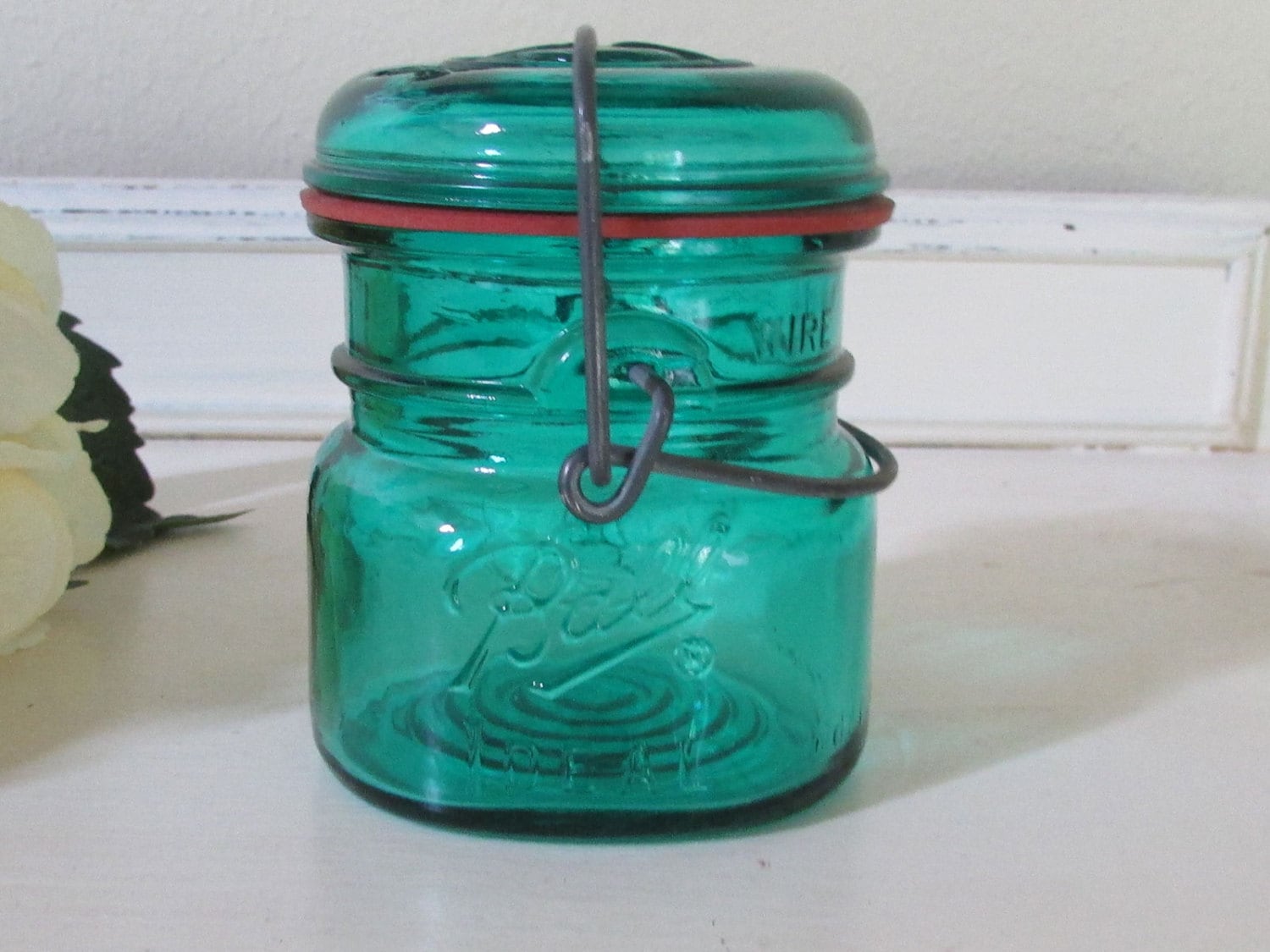 Eagle Blue Ball Ideal HALF PINT Mason Fruit Canning Jar w/