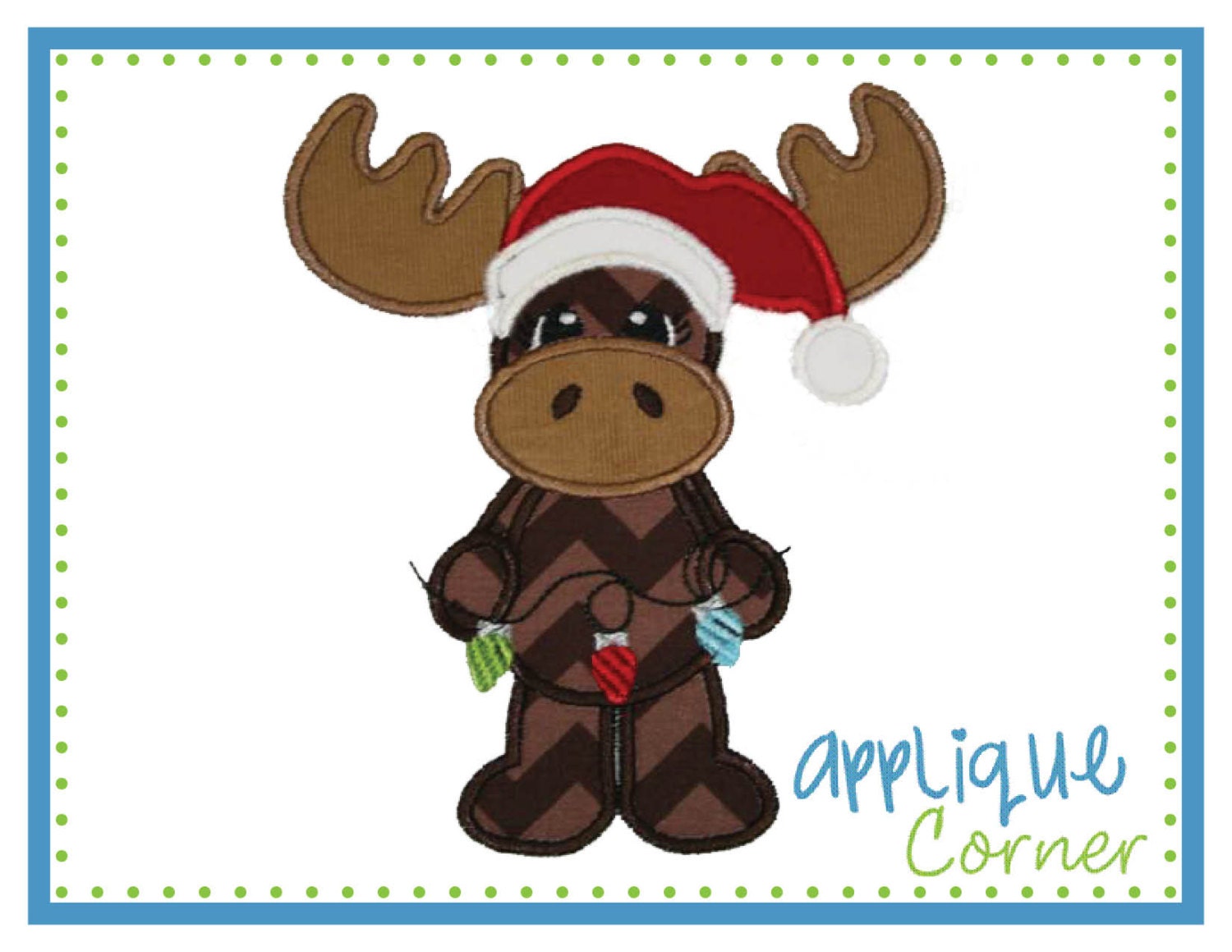 INSTANT DOWNLOAD Christmas Moose with by AppliqueCornerDesign