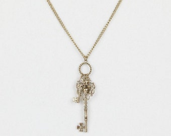 Vintage key necklace, key to my heart necklace, key pendant necklace ...