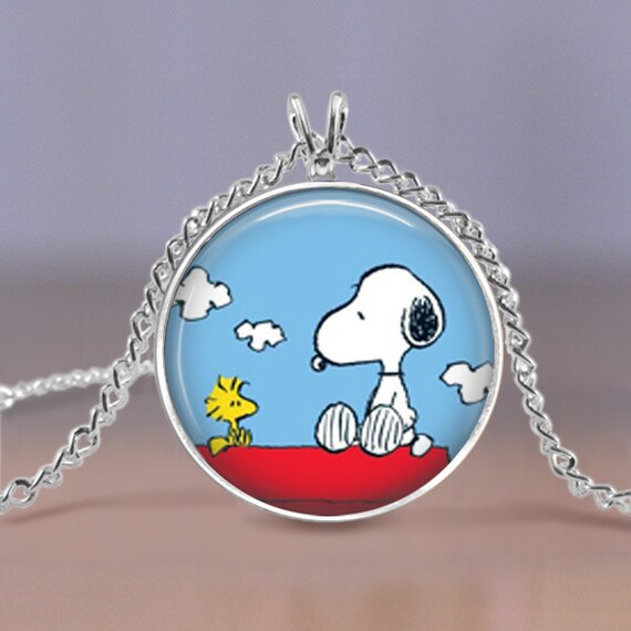 Jewelry Necklace Snoopy Peanuts Charm Silver Plated