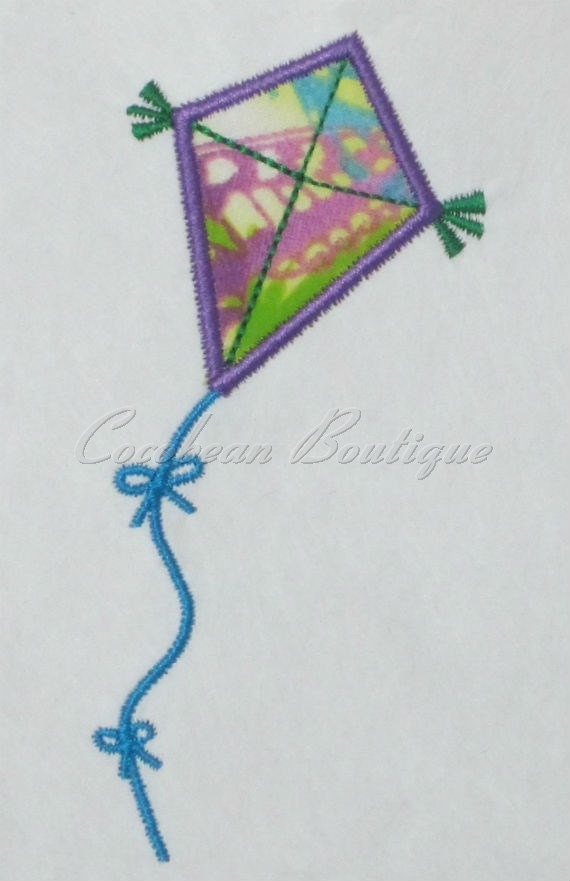 embroidery applique Kite from CocobeanBoutique on Etsy Studio