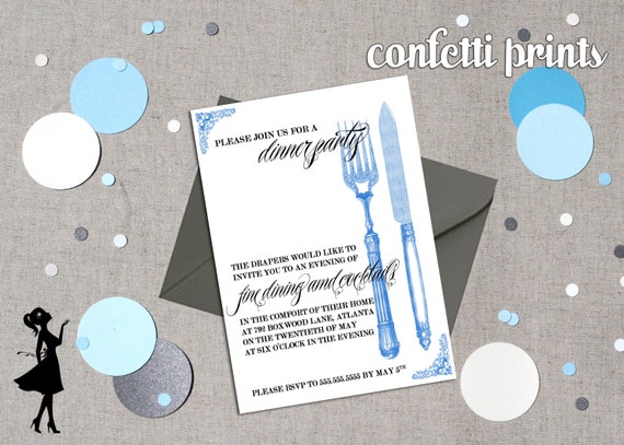 Dinner Party Invitation - VINTAGE Printable Il_570xn