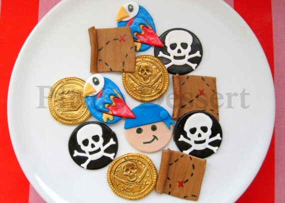 Edible Pirate Cupcake Toppers Pirate Boy Birthday Party Set