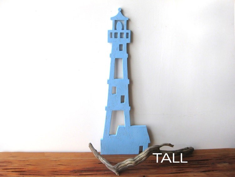 ONE lighthouse wood wall art beach decor nautical by seasawsign