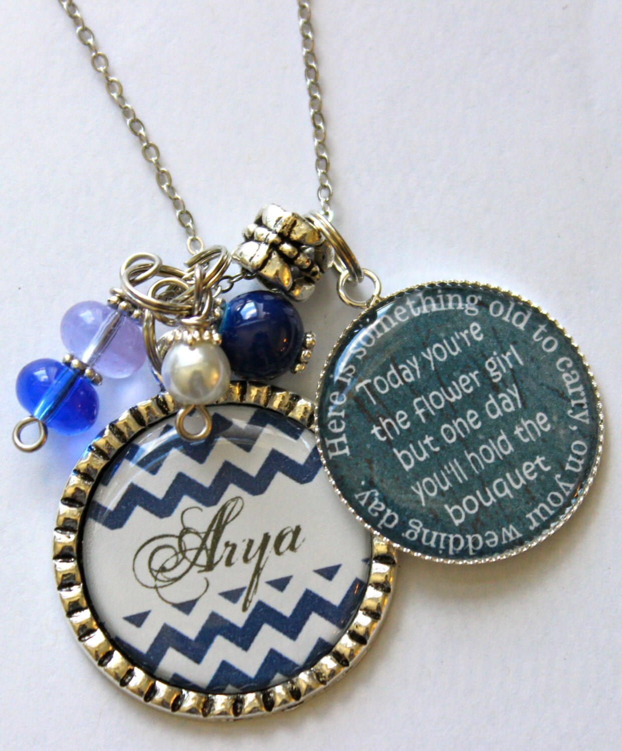 Flower Girl Necklace personalized childrens name by TrendyTz