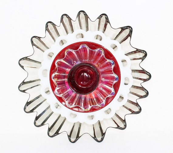 SALE Vintage Glass Garden Flower