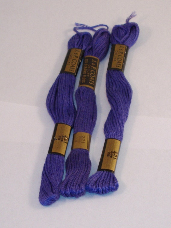 J & P Coats 2201 Blue Iris Embroidery Floss 3 by debbisvintage