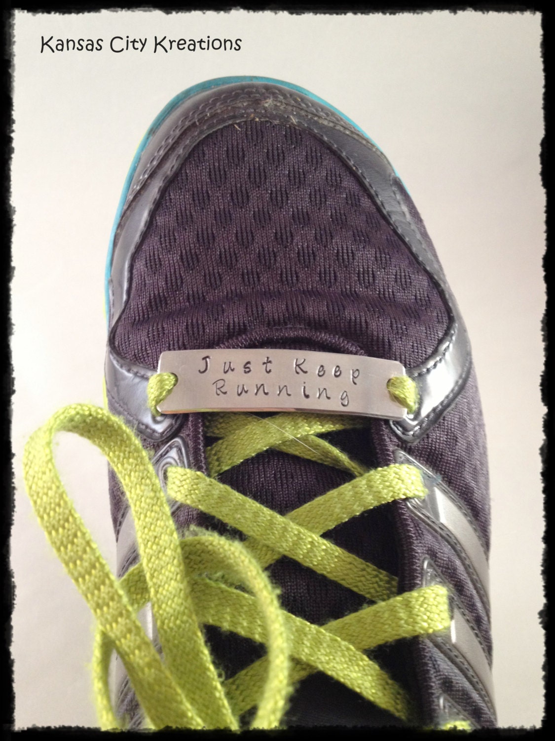 HandStamped Shoelace Plate for Running or Fitness Motivation