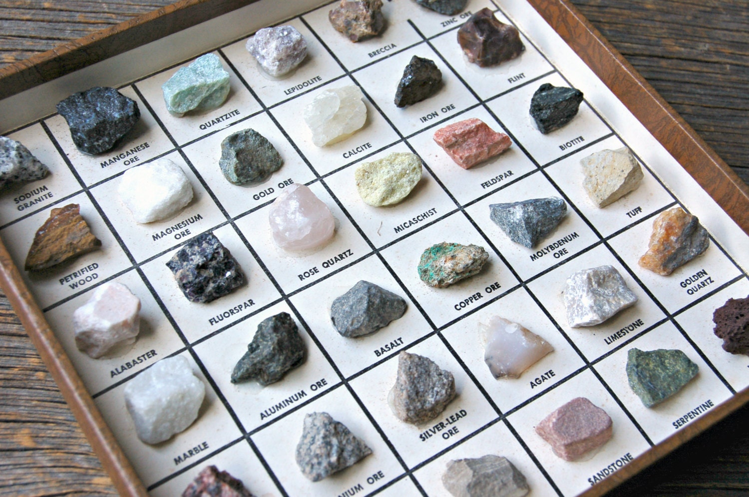 Vintage Rock and Mineral Study Kit Back to School