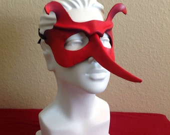 Hand Made Leather Imp Mask
