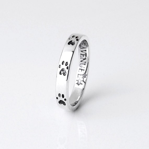 Sterling Silver Paw Print Ring Size 6 Ring Dog Lover