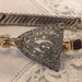 BRACELET Art Deco Repurposed Vintage Dress Clip Gold and Brown Reptile Leather Watch Band WishAnWearJewelry